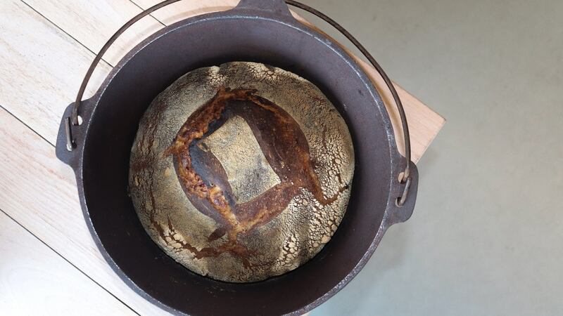 Crusty sourdough bread