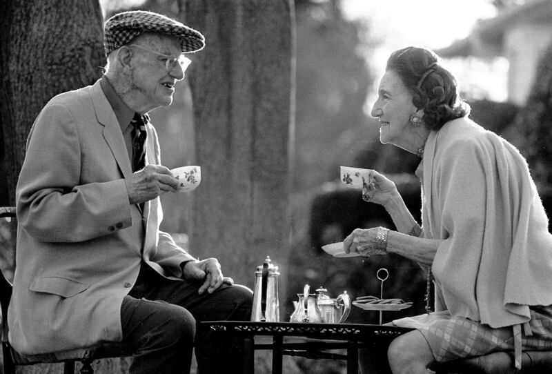 PG Wodehouse: the renowned toper, who lived to 93,  with his wife, Ethel, in 1974. Photograph: Michael Brennan/Getty
