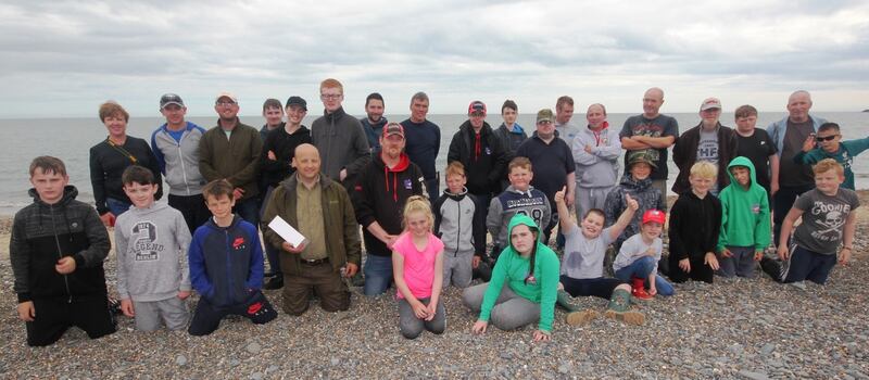 Members of Killinarden AC on Arklow’s south beach, as part of the Dublin Angling Initiative programme