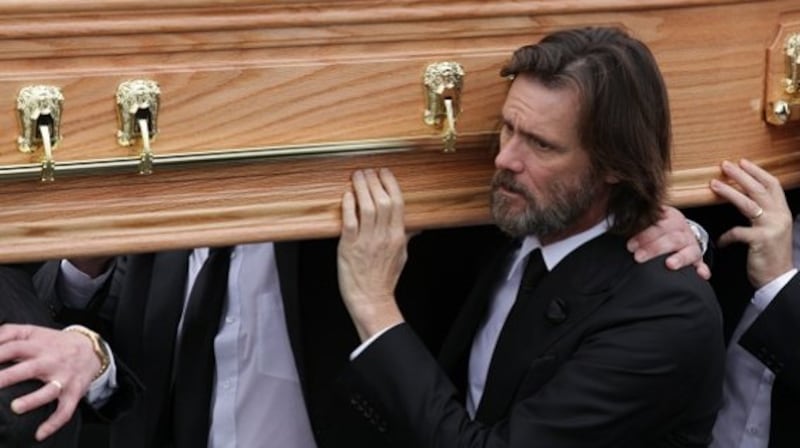 Actor Jim Carrey attends the funeral of Cathriona White in  October 2015 in Cappawhite, Co Tipperary. Photograph: Getty