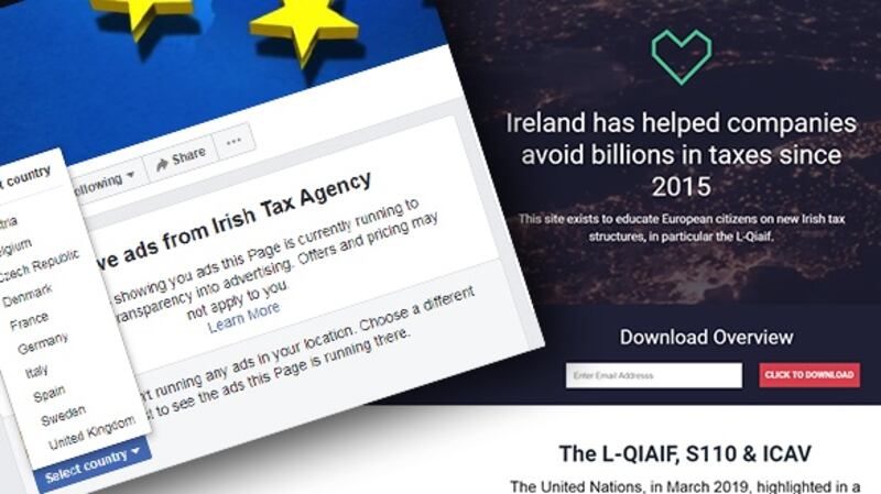 The Irish Tax Agency website initially gave no information about the organisation behind it but was later amended to say it was ‘created by Paddy Cosgrave for educational purposes’.
