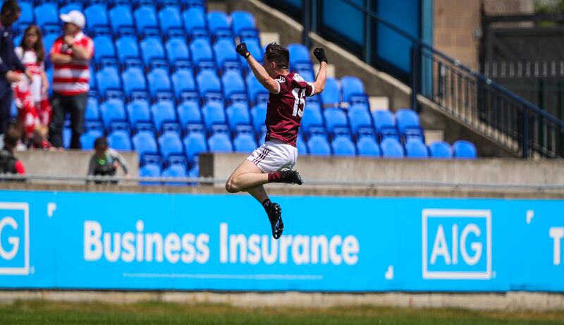 Galway's Colm Costello celebrates winning the All-Ireland Minor Football Championship against Derry at Parnell Park, Dublin on Saturday. Photograph: Evan Treacy/Inpho 