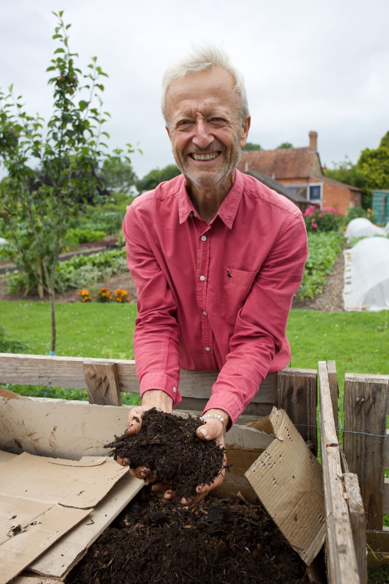 Charles Dowding believes home-made compost is key to the success of the no-dig approach. Photograph: Nicola Smith