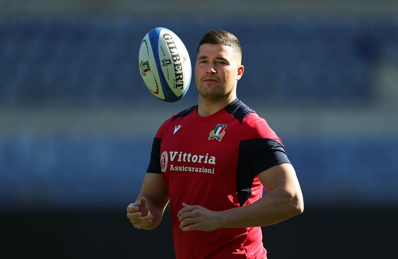 The injured Sebastian Negri has been ruled out of Italy's clash with Ireland. Photograph: David Rogers/Getty Images