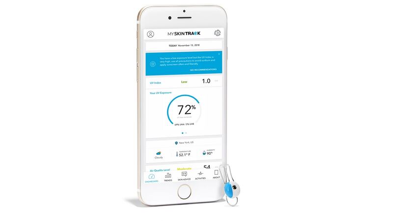 The My Skin Track UV app keeps track of your UV exposure, combines it with air quality and pollution, and then offers you skincare advice based on the results