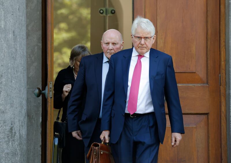 Solicitor Damien Tansey (foreground) with Seán Grogan. Photograph Nick Bradshaw 