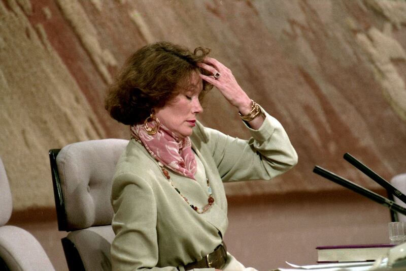 1993: Annie Murphy on The Late Late Show speaking  about her relationship with Bishop Eamonn Casey, and their son Peter, following the publication of her book Forbidden Fruit. Photograph: Tom Holton/RTÉ