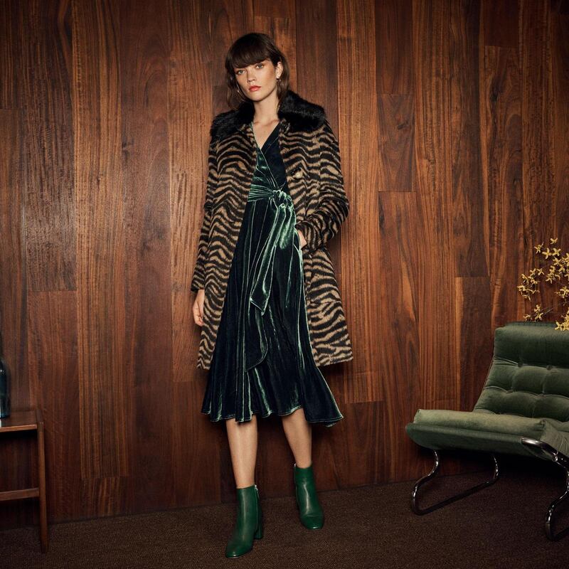 Coat, €495, dress, €350, both LK Bennett