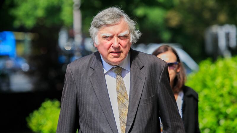 John Rogers SC attending the funeral of Richard  Johnson at the Church of the Sacred Heart, Donnybrook, Dublin. Photograph: Gareth Chaney/Collins