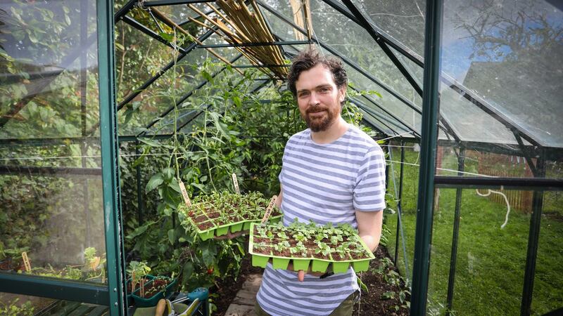 Adam Bermingham in his garden in Flemingstown Park, Churchtown, Dublin 14. Photograph: Crispin Rodwell