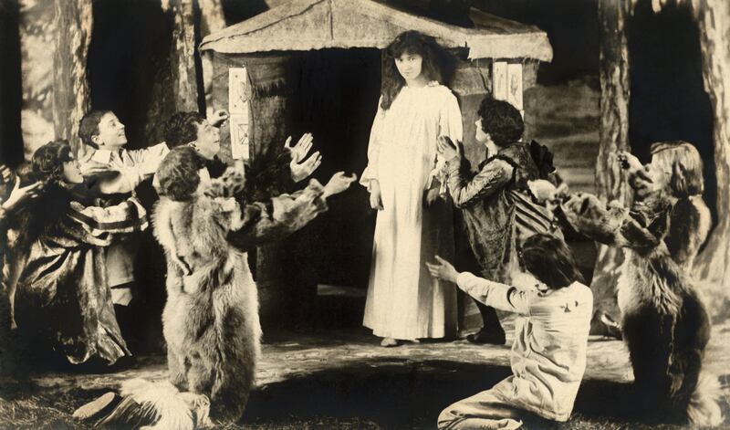 Peter Pan: Hilda Trevelyan as Wendy and Nina Boucicault as Peter in the first production of the play, in London in 1904. Photograph: Hulton/Getty