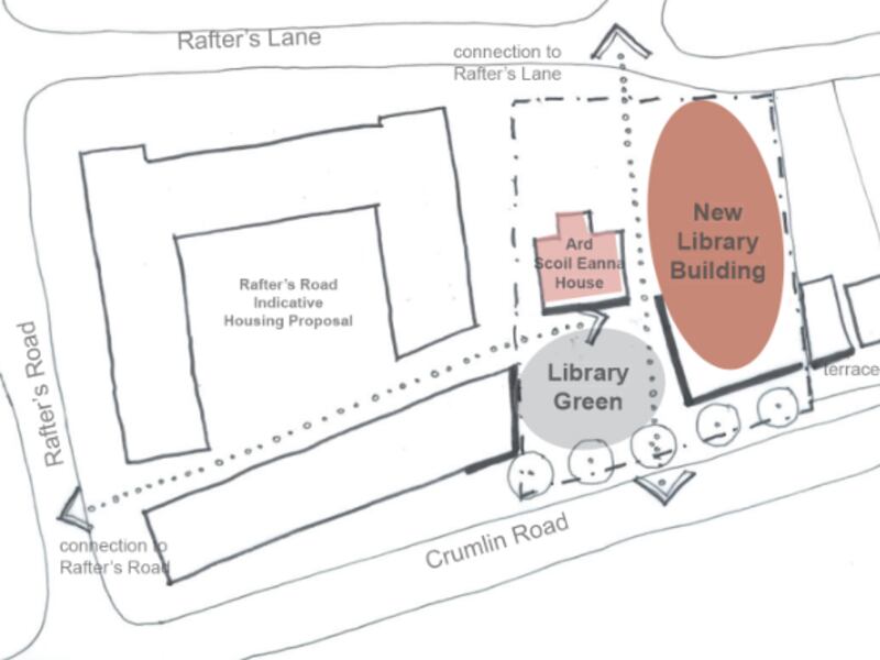 Artist's impression of plans for the library and housing site. Image: dublincityarchitects.ie