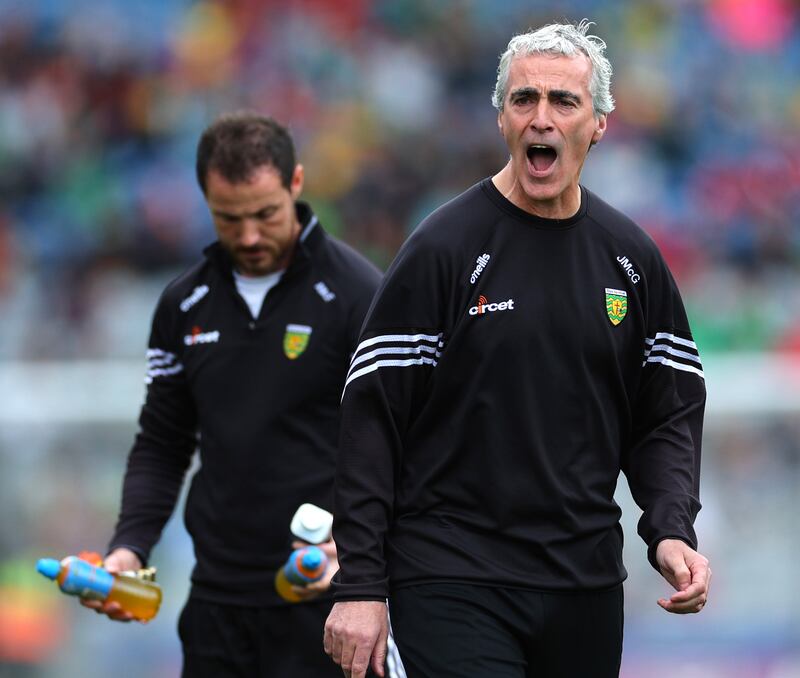Donegal manager Jim McGuinness during this year's All-Ireland quarter-final against Louth. Photograph: James Crombie/Inpho
