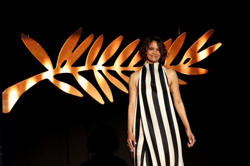 Halle Berry in her last-minute outfit change.  Photograph: Sameer Al-Doumy
/Getty