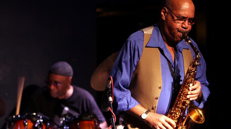 Saxophonist Sonny Fortune and drummer Rashied Ali. Photograph: Hiroyuki Ito/Getty Images