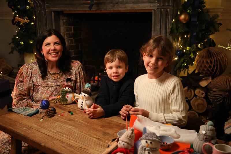 Kirstie Allsopp (left), Jasper Allsopp and Stella Wigan on Kirstie’s Handmade Christmas