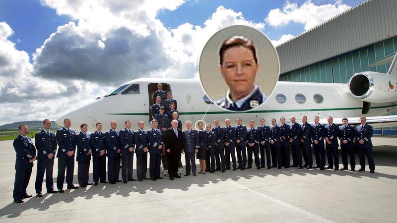 Lisa Smith, two to the right from then taoiseach Bertie Ahern, in 2008, when she was a member of the Defence Forces. Photograph: Bryan O’Brien