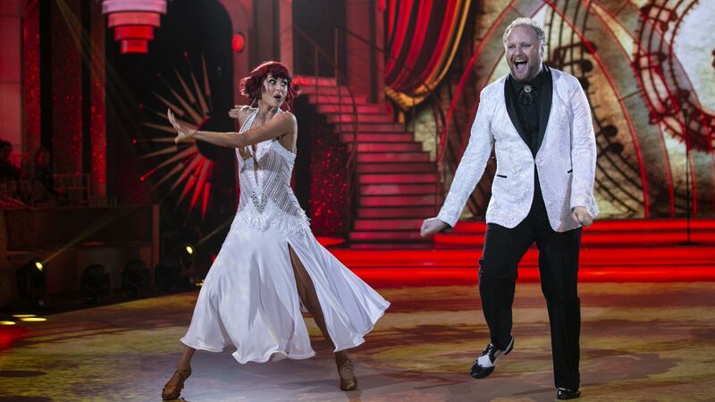 Fred Cooke and Giulia Dotta: saved by the jusges despite a fall in the dance off with Demo Isaac Oviawe.  Photograph: Kyran O’Brien