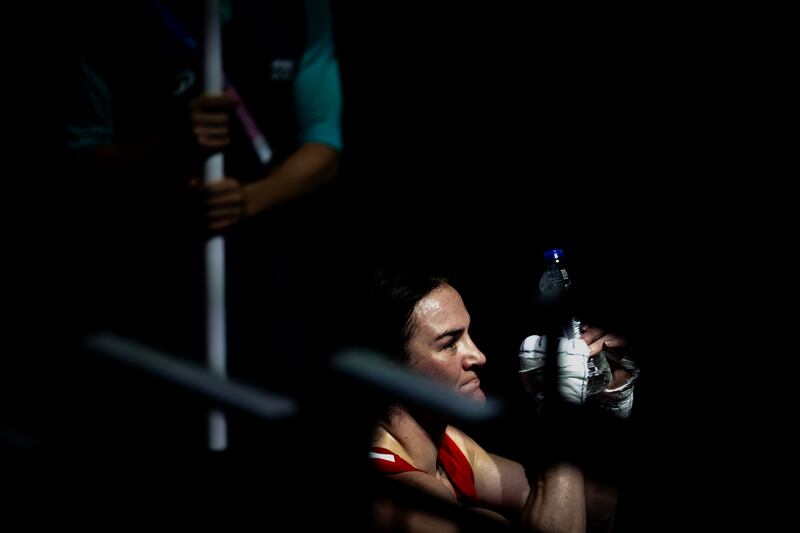 Kellie Harrington celebrates winning after the bout. Photograph: Morgan Treacy/Inpho