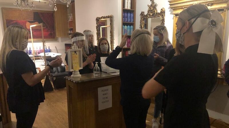 PPE at Dublin hairdresser Salon Rouge.