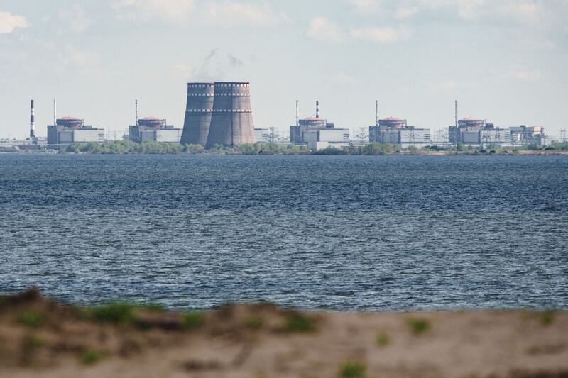 The Zaporizhzhia nuclear power plant, in the Russian-controlled area of Enerhodar. Photograph: Ed Jones/AFP via Getty Images