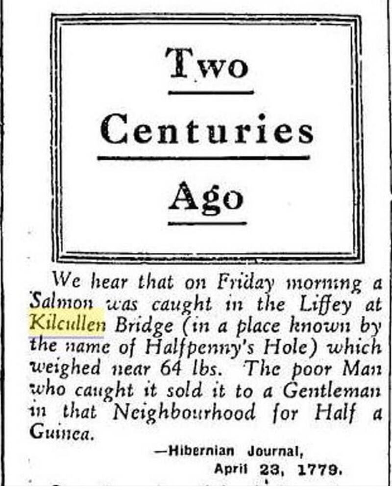 Two centuries ago on the River Liffey in Dublin city.