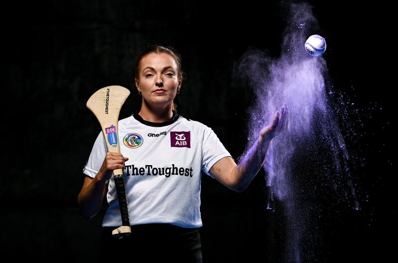 Camogie star, Clodagh McGrath of Sarsfields, Galway, pictured at the launch of this year's AIB Camogie All-Ireland Club Championships. Photograph: Ramsey Cardy/Sportsfile