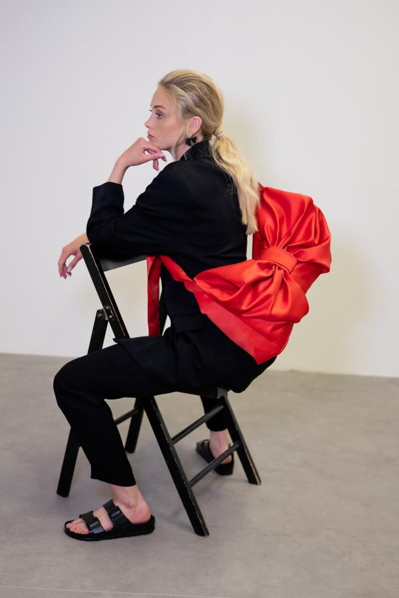 Red leather crossbody by Caoimhe Grant at augustnight.ie