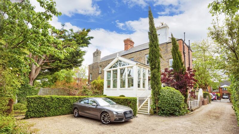 The rear of the house.