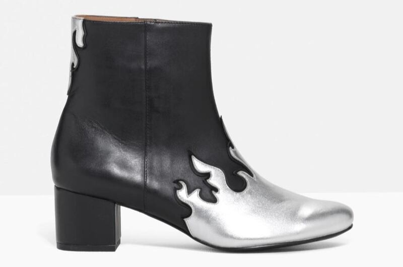Black and silver flame ankle boots: from Other Stories €125