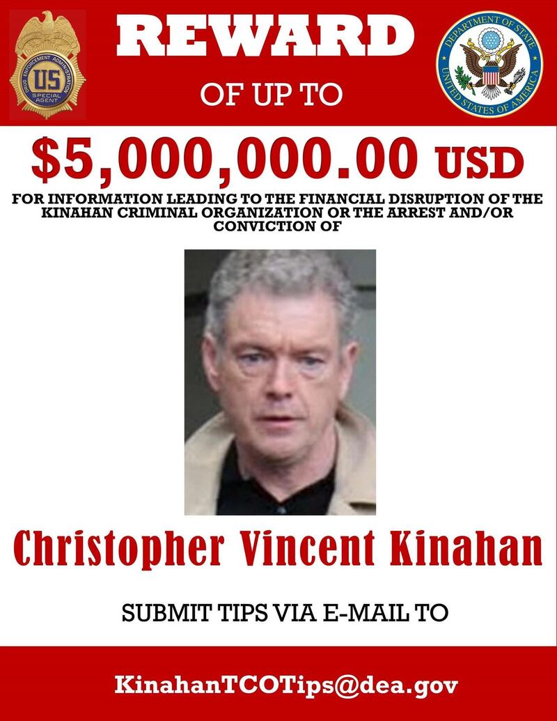 Conor Lally  US Wanted' posters of Kinahans  Christy Kinahan