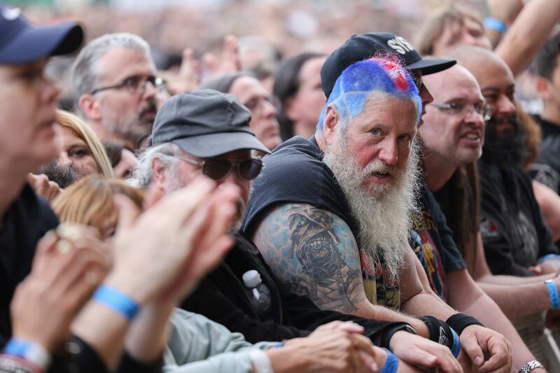 Iron Maiden fans flocked to Malahide Castle in Co Dublin for the gig. Photograph: Dan Dennison