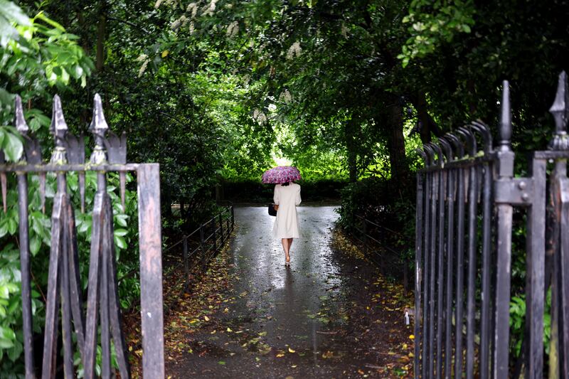A rainy summer day in St Stephen’s Green. 
Photograph: Chris Maddaloni