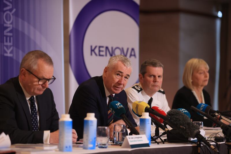Jon Boutcher (second left), now PSNI Chief Constable, led the team that prepared the Operation Kenova report. Photograph: Liam McBurney/PA Wire