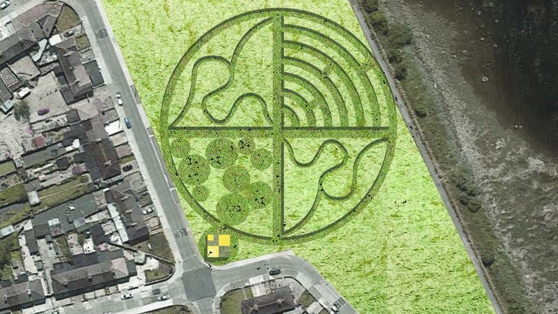 Green communal spaces: the model and site plan for A2 Architects’ House of Commons. Concept drawing: a2.ie