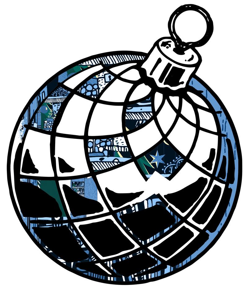 'Baubles, strings of tinsel. Fairy lights and tinfoil stars. A cardboard angel we bought on our honeymoon, one of us thinks, but the other thinks we bought it in Dún Laoghaire.' Illustration: Cathal O'Gara/iStock