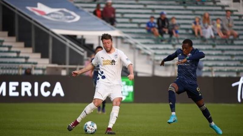 Midfielder Shane McFaul in action for Northern Colarado Hailstorm. Photograph: Northern Colorado Hailstorm