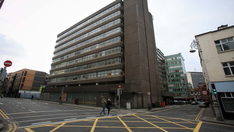 Exterior of Apollo House on Poolbeg Street, Dublin, now housing 33 homeless people. Photograph: Gareth Chaney Collins