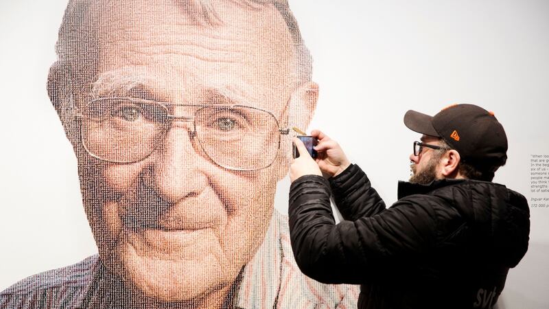 A visitor takes a mobile photo of a picture of Ingvar Kamprad, founder of Swedish multinational furniture retailer Ikea, at the Ikea museum in Almhult, Sweden. Photograph:  Ola Torkelsson/AFP/Getty Images)
