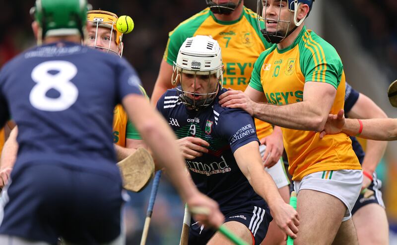 Loughmore-Castleiney’s Ciaran Connolly under pressure. Photograph: James Crombie/Inpho