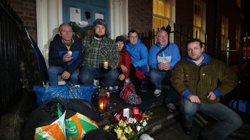 Hope4Homeless supporters Dotty Flanagan, John Connors, Barry Keoghan, Alan Lennox, Stephen Clinch and James Ward. Photograph: Nick Bradshaw