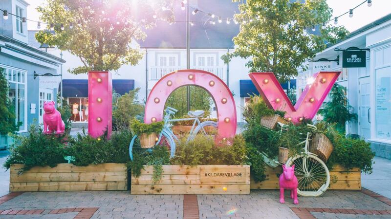 Joy sign at Kildare Village