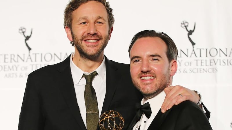 Chris O’Dowd and Nick Vincent Murphy collecting an Emmy for the show in 2013. Photograph: Neilson Barnard/Getty Images