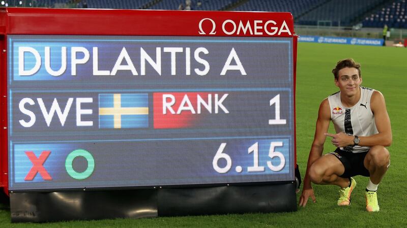Men’s athlete of the year Armand Duplantis pictured in Rome in September. Photograph: Paolo Bruno/Getty