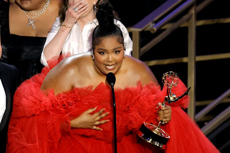 Lizzo accepts Outstanding Competition Program for Lizzo's Watch Out For The Big Grrrls onstage during the 74th Primetime Emmys at Microsoft Theater. Photograph: Kevin Winter/Getty Images