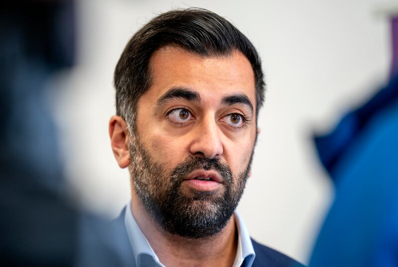 Scottish first minister Humza Yousaf speaks to the media in Glasgow on Wednesday. Photograph: Jane Barlow/PA Wire 