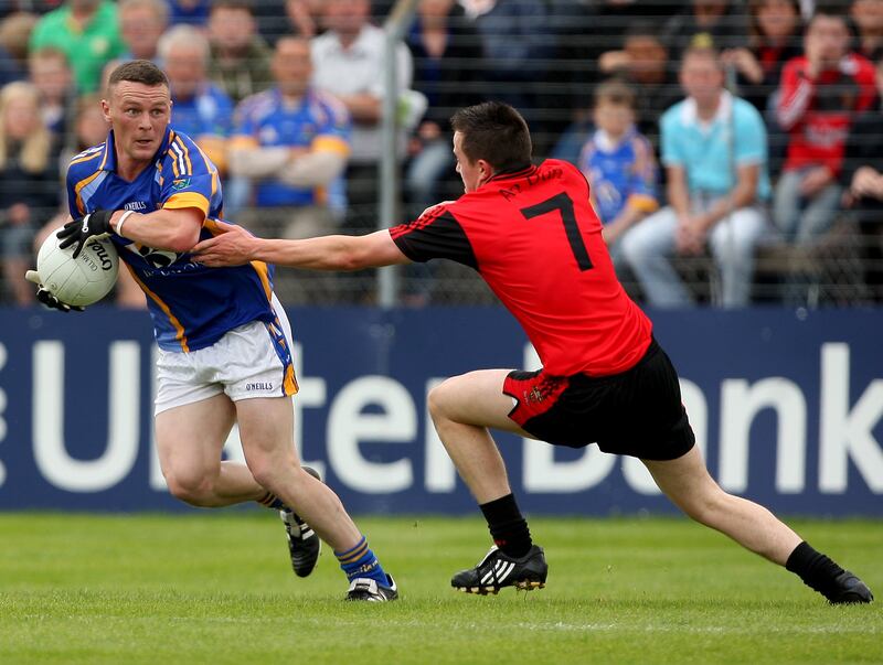Wicklow's Leighton Glynn and Conor Garvey of Down during their All-Ireland SFC qualifier meeting back in July 2009. Photograph: James Crombie/Inpho
