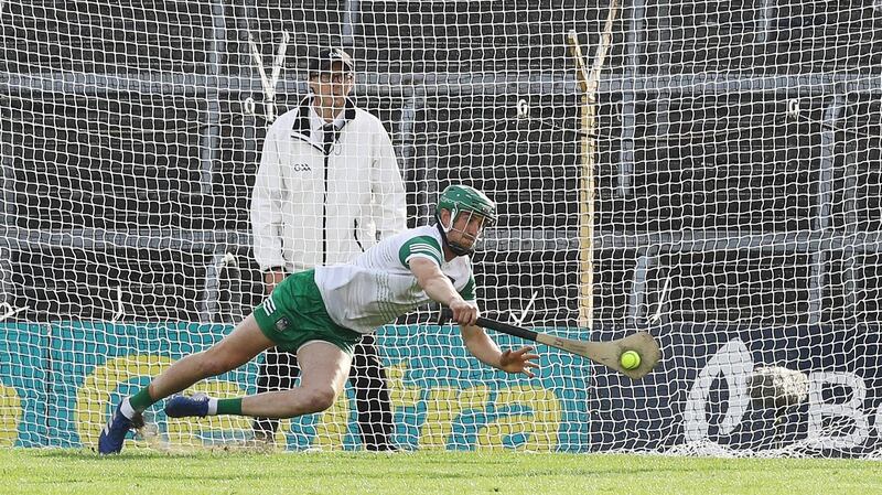 Nickie Quaid saves a penalty. Photo: Lorraine O’Sullivan/Inpho