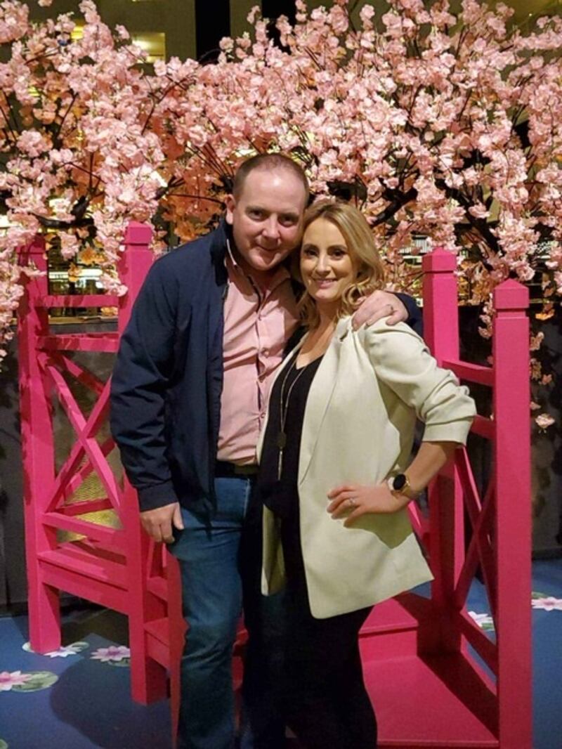 Laura Kelleher and her husband Fintan. Laura travelled back to Cork for the protest from Australia.