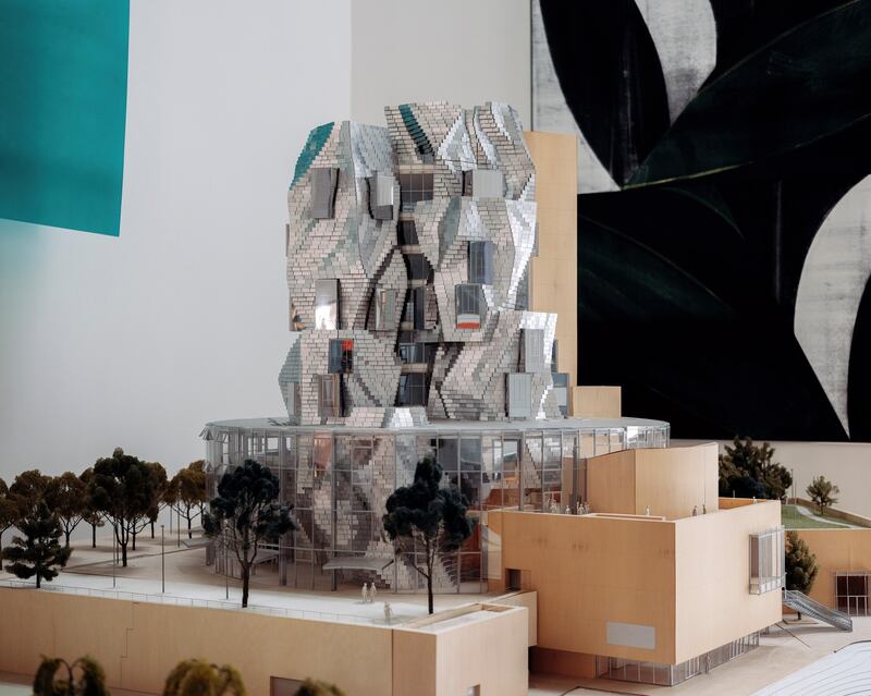 A model of the Luma Arles cultural center, opening this summer in Arles, France, at Frank Gehry’s architecture studio in Los Angeles. Photograph: Erik Carter/New York Times